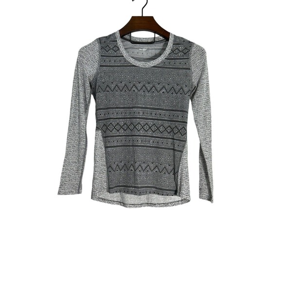 Marmot Women's Size Small Gray Pattern Long Sleeve‎ Casual Crew Neck Shirt - Picture 3 of 4